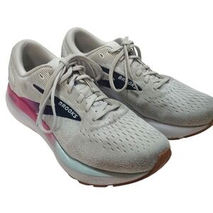 Brooks Ghost 16 Womens Running Shoes Grey Pink Blue 1204071B175 Size 10 Medium B